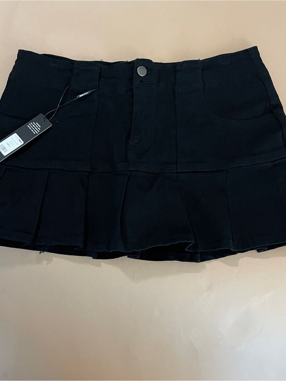 NWT Fashion Nova Black Pleated Mini Skort Y2K Schoolgirl Large